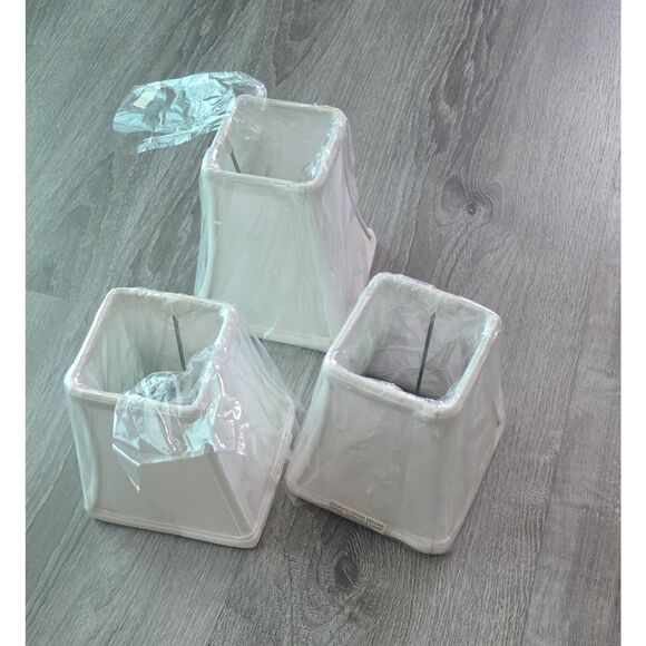 Other - 3 Chandelier / Small Lamp / White Lampshades / Square Rim /6.5" Tall / NEW